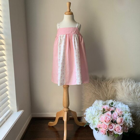 NWT Pretty Girls Spring & Summer Dress Bohemian Princess Floral & Gingham 18-24M - Picture 1 of 8
